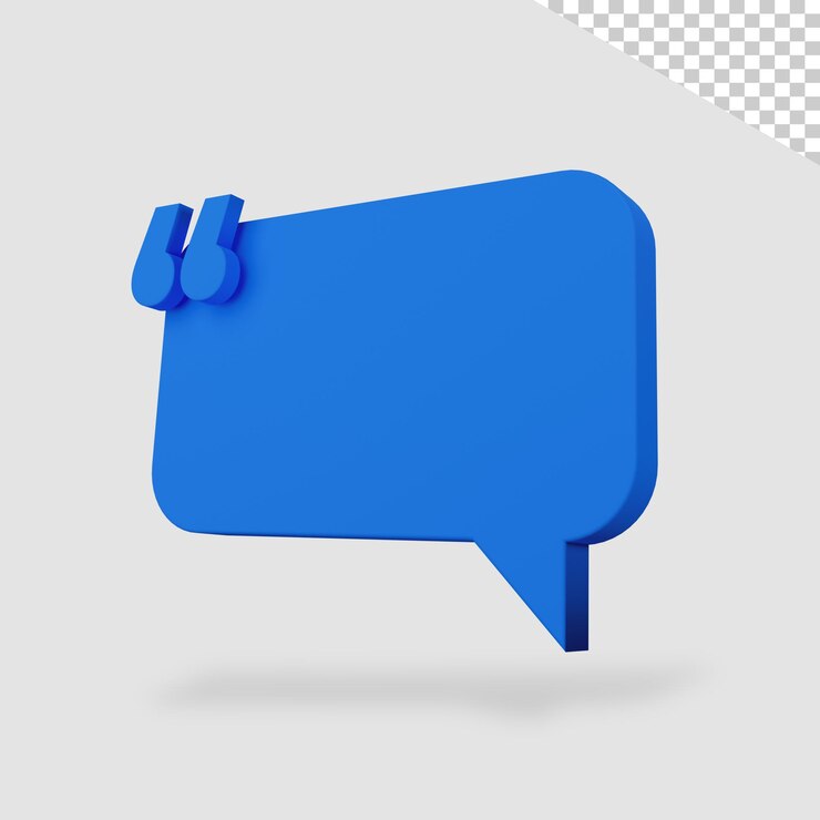 PSD 3d render cytaty szablon na białym tle