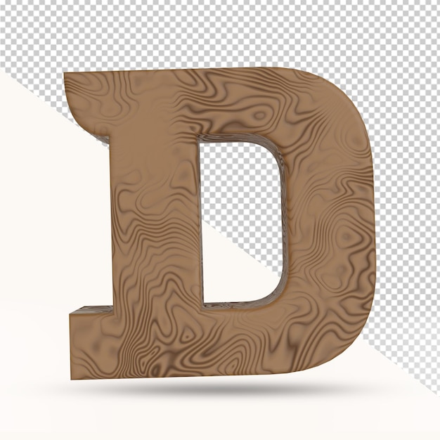 3d render d alfabet letter houten textuur geïsoleerd