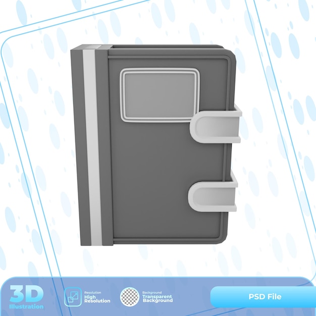 PSD 3d render dagboek boek illustratie