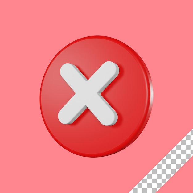 3D Render Danger Alert Red Triangle Icon With Cross Symbol