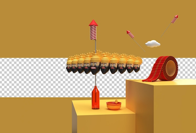 3d Render Dasera Celebracja Przejrzysty Plik Psd.