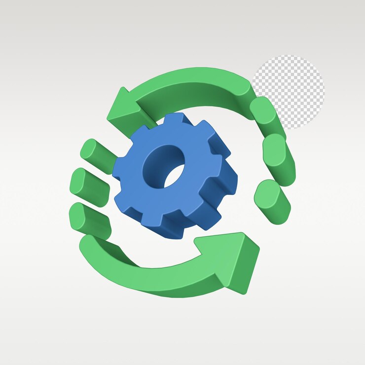 PSD 3d render data processing icon symbol