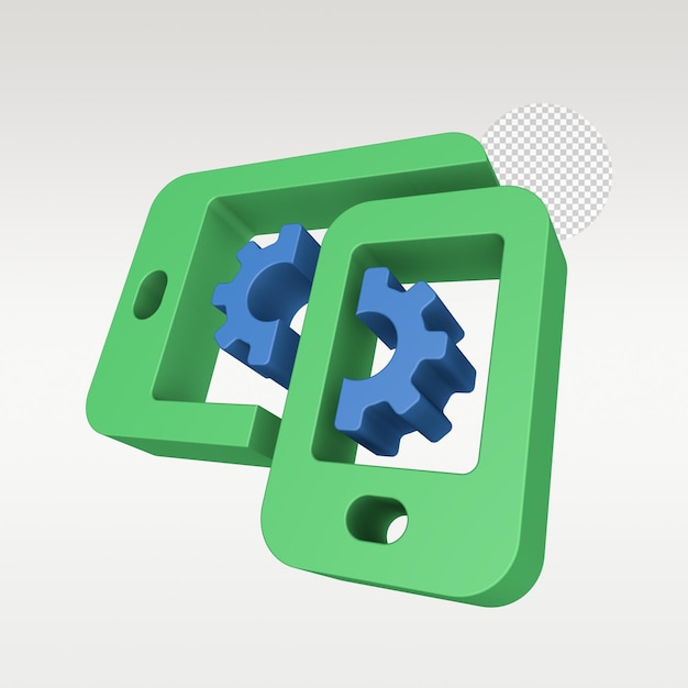 PSD 3d render data processing icon symbol