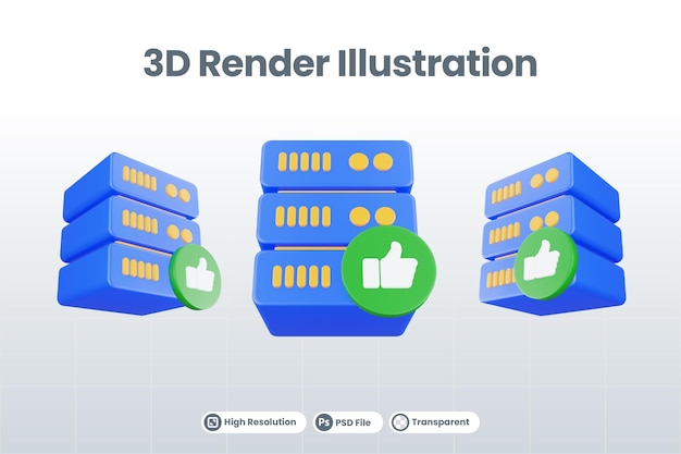고립 된 아이콘 같은 3d 렌더링 데이터베이스 서버 아이콘
