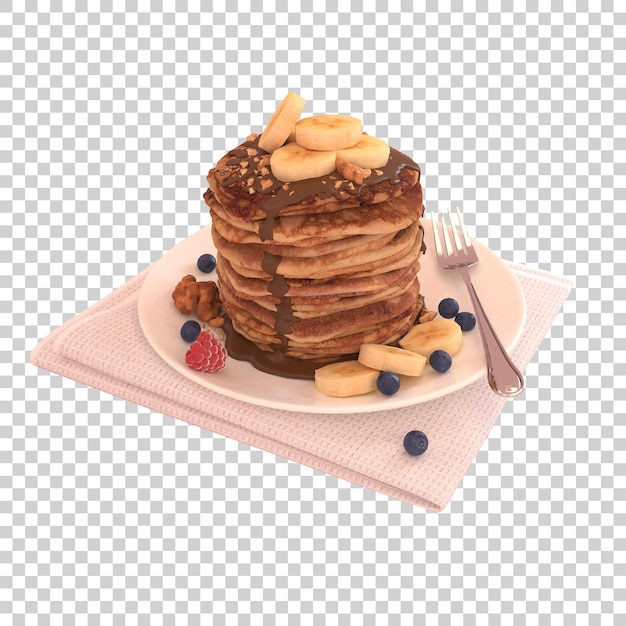 3d render delicious chocolate pancakes