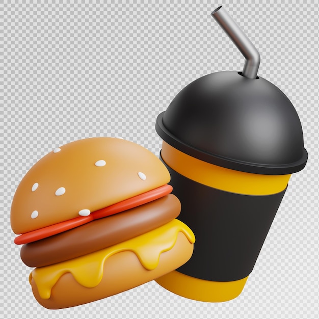 3d render of delivery food order