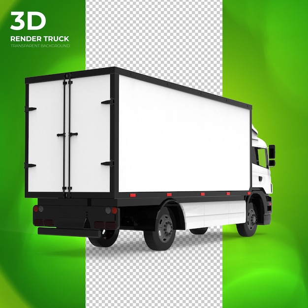 PSD 3d render of a delivery truck