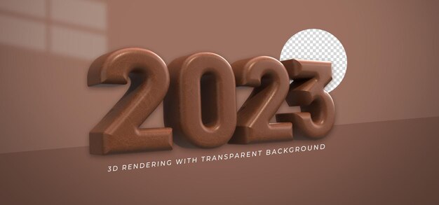 progettazione di rendering 3d 2023 felice anno nuovo sfondo del modello di testo minimo