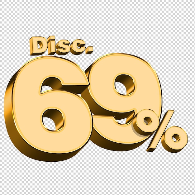 PSD Скидка на 3d-рендеринг 69 процентов