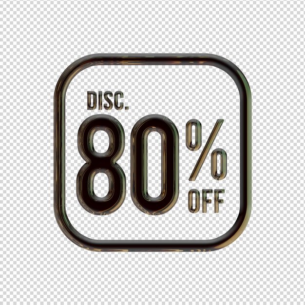 PSD 3d render discount 80 percent