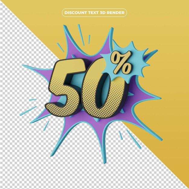 Banner di vendita sconto rendering 3d