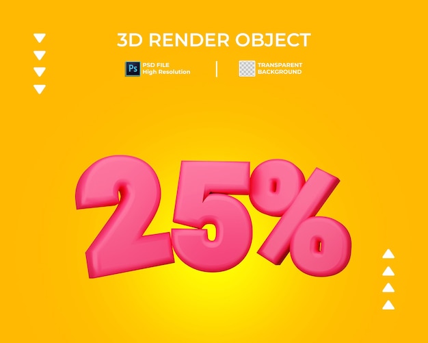 3d render of discount text