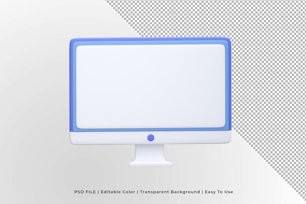 Computer monitor di visualizzazione rendering 3d