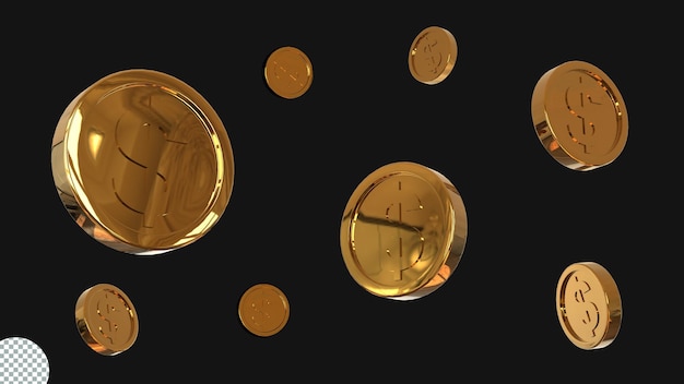 3d render dollar coin icon