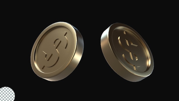 3d render dollar coin icon