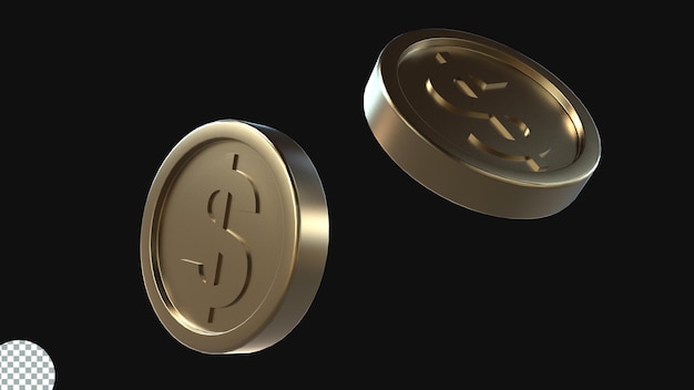 3d render dollar coin icon