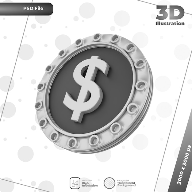 3d render dollar illustration