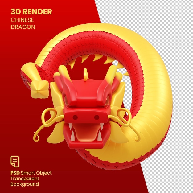 PSD render 3d dragon capodanno cinese