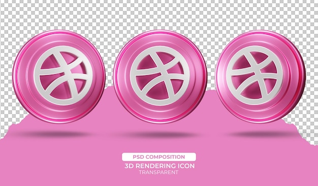 3d rendering icona dribbling