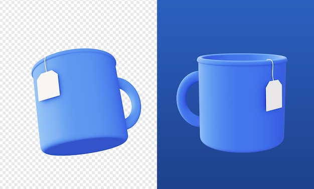 PSD 3d render drink kopje thee pictogrammen sjabloon voor ui ux web mobiele apps ontwerpen