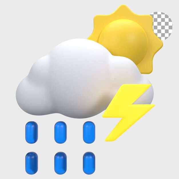 PSD 3d レンダリング 雨と雷