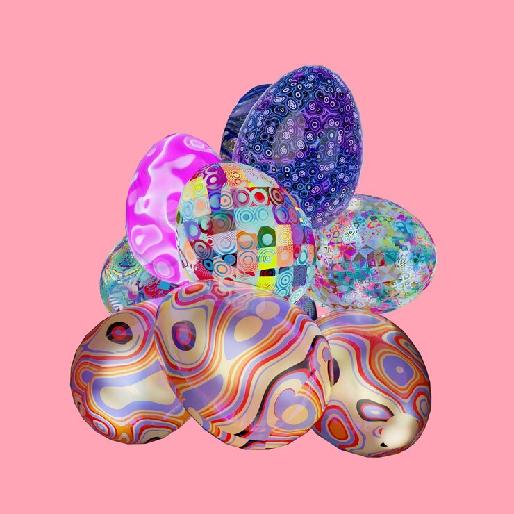 PSD 3d render easter party
