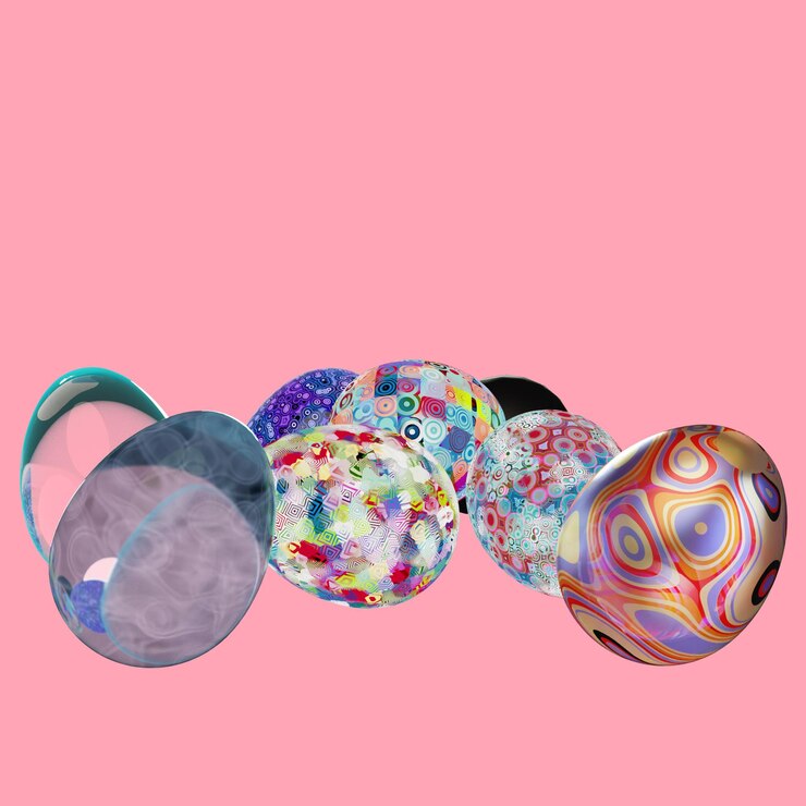 PSD 3d render easter party