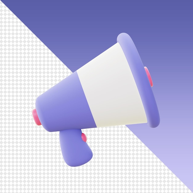 3d render eenvoudige paarse luidsprekerpictogrammen sjabloon voor ui ux web mobiele apps sociale media ontwerpen