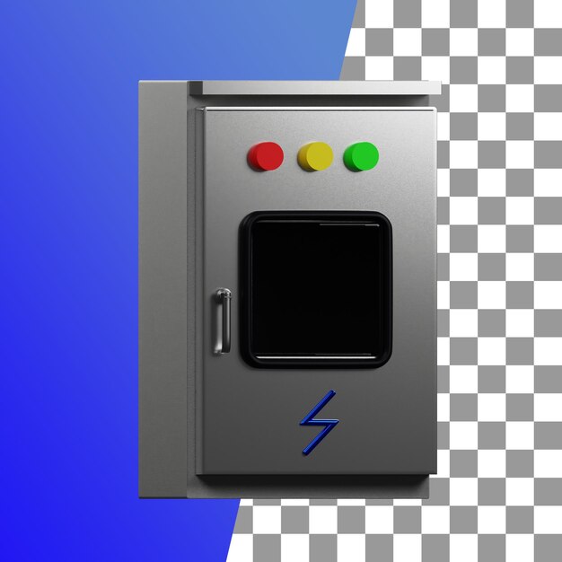 PSD 3d render electrical panel icon