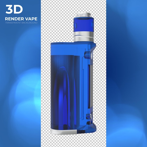 PSD 3d 렌더링 전자 담배 또는 vape 투명 배경