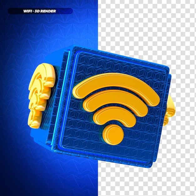 3D Render elementu kostki Wi-Fi do kompozycji Prędkość Internetu Premium PSD