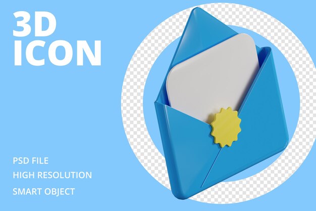 PSD 3d render email message icon