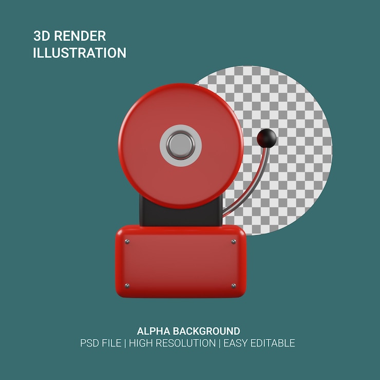 PSD иллюстрация аварийной сигнализации 3d
