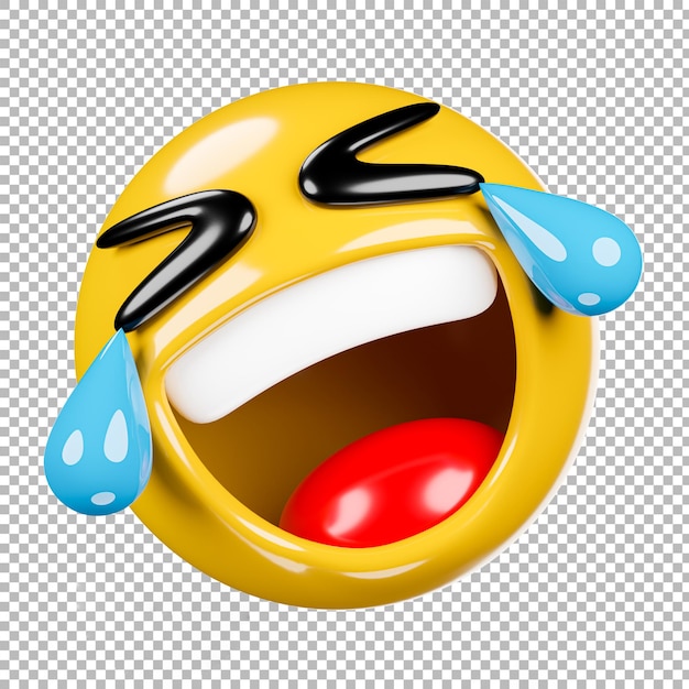 PSD rendering 3d di emoji o emoticon con sfondo trasparente, tracciato di ritaglio.