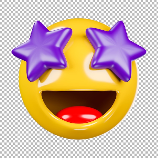 3d render of emoji or emoticon with transparent background,clipping path.