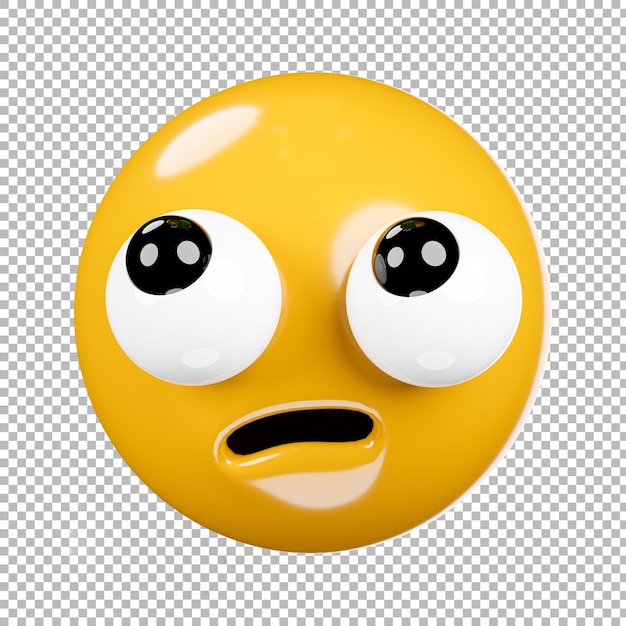 3d render of emoji or emoticon with transparent background,clipping path.