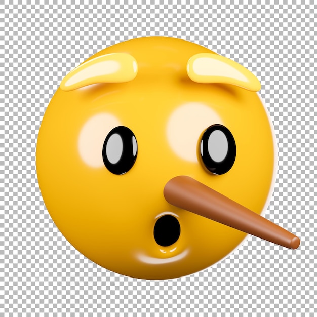 Rendering 3d di emoji o emoticon con sfondo trasparente, tracciato di ritaglio.