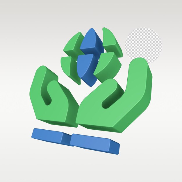 3d render energy ecology icon symbol