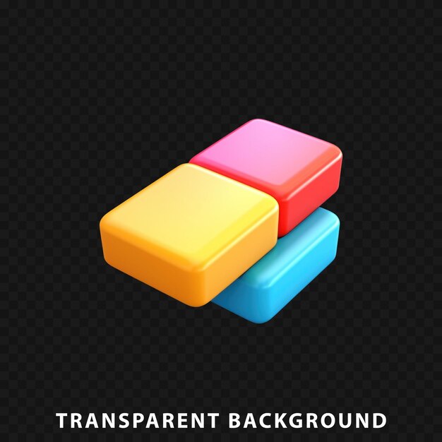 PSD 3d render eraser isolated on transparent background