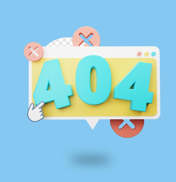 PSD 3d render error 404 website pagina