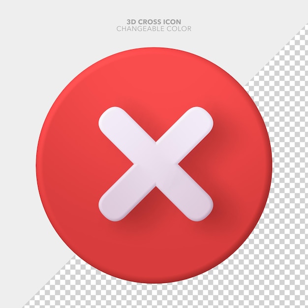 3d render error 404 x wrong no access denied approve red icon no background isolate