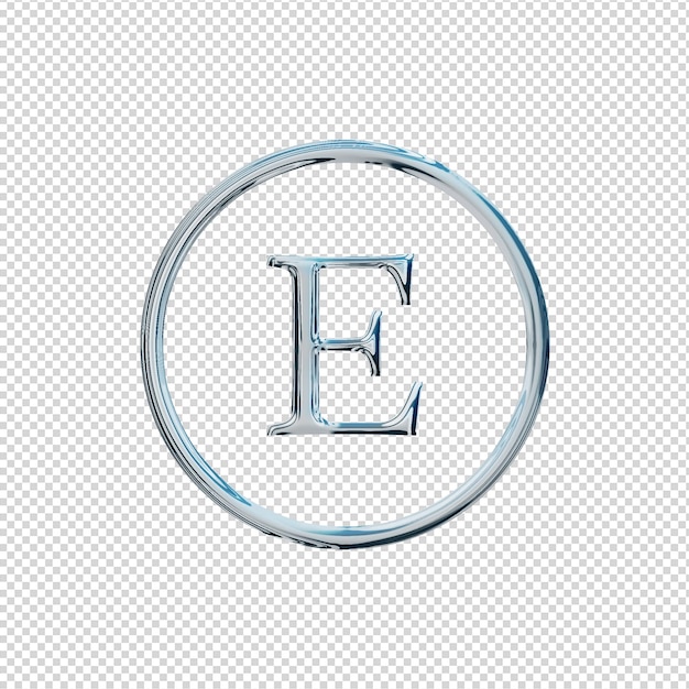 3d render etsy icon chrome glossy