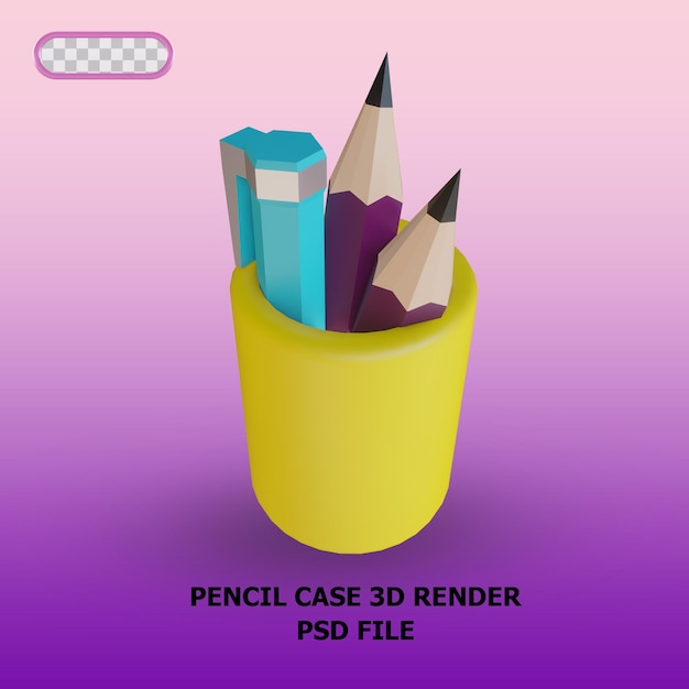 PSD 3d render etui pictogram 2