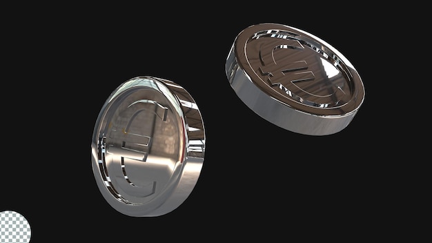3d render euro coin icon