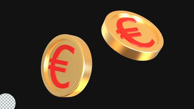 3d render euro coin icon