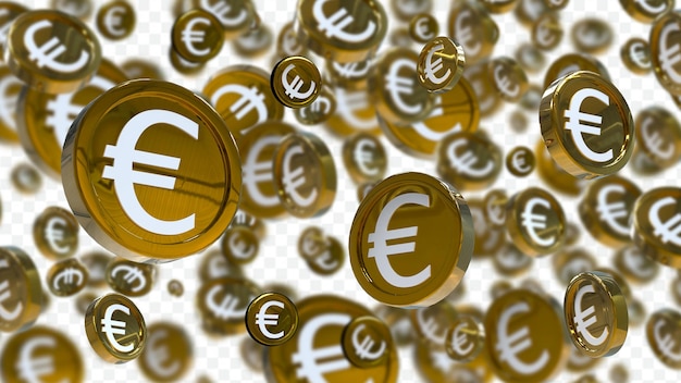 3d render euro coin icon