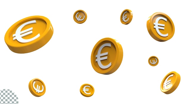 3d render euro coin icon