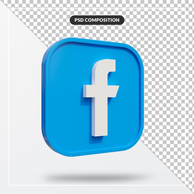 3d render facebook ikona mediów społecznościowych