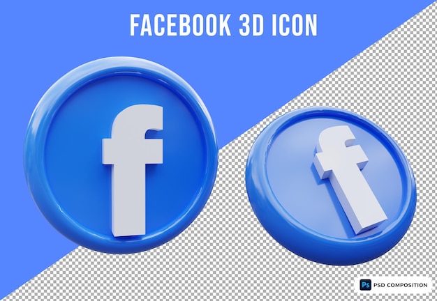 Facebookのロゴを分離して3dレンダリング