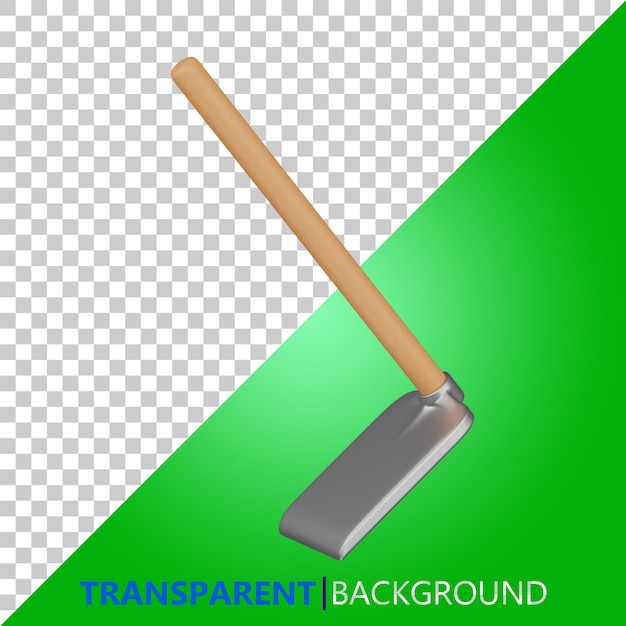 3d 렌더링 농장 Hoe 일러스트레이션